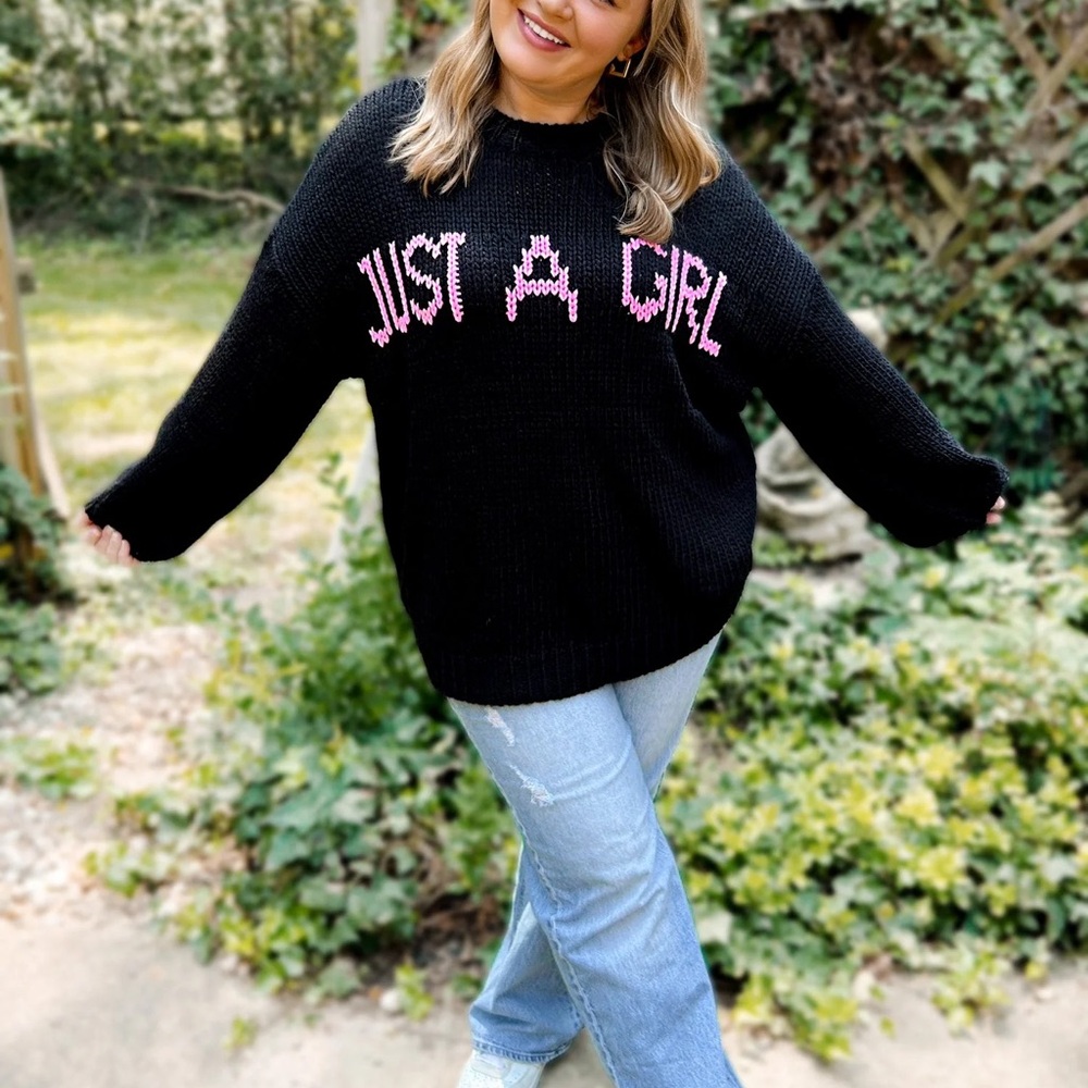 Black 'Just A Girl' Sweater
